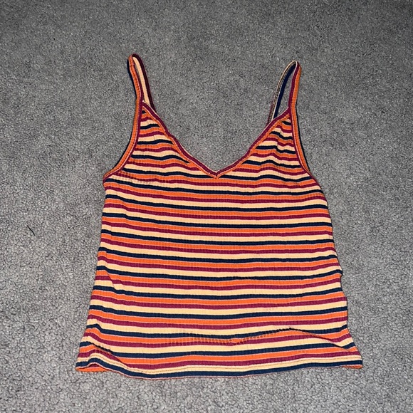 Striped orange tank top from American Eagle with adjustable straps - Picture 1 of 4
